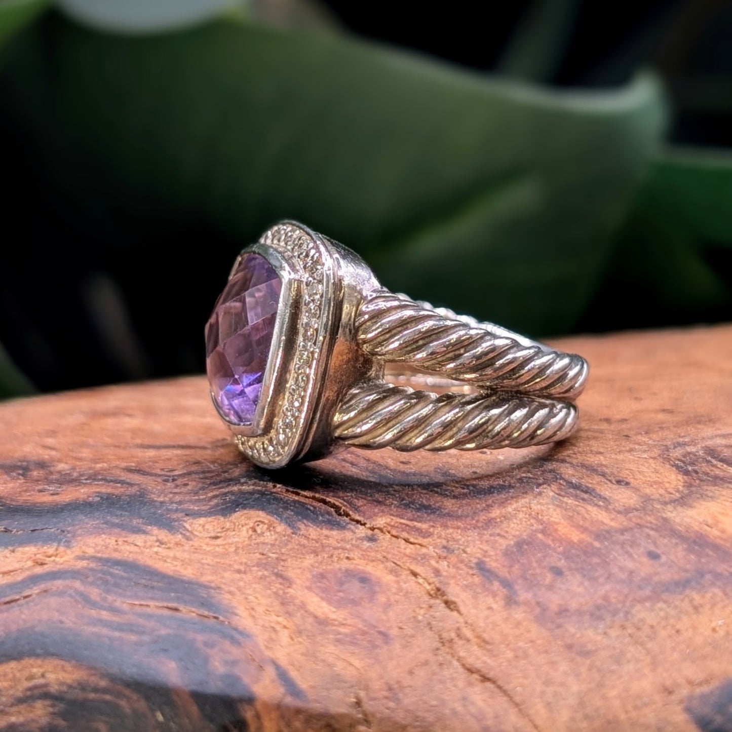 David Yurman Amethyst & Diamond Cocktail Ring