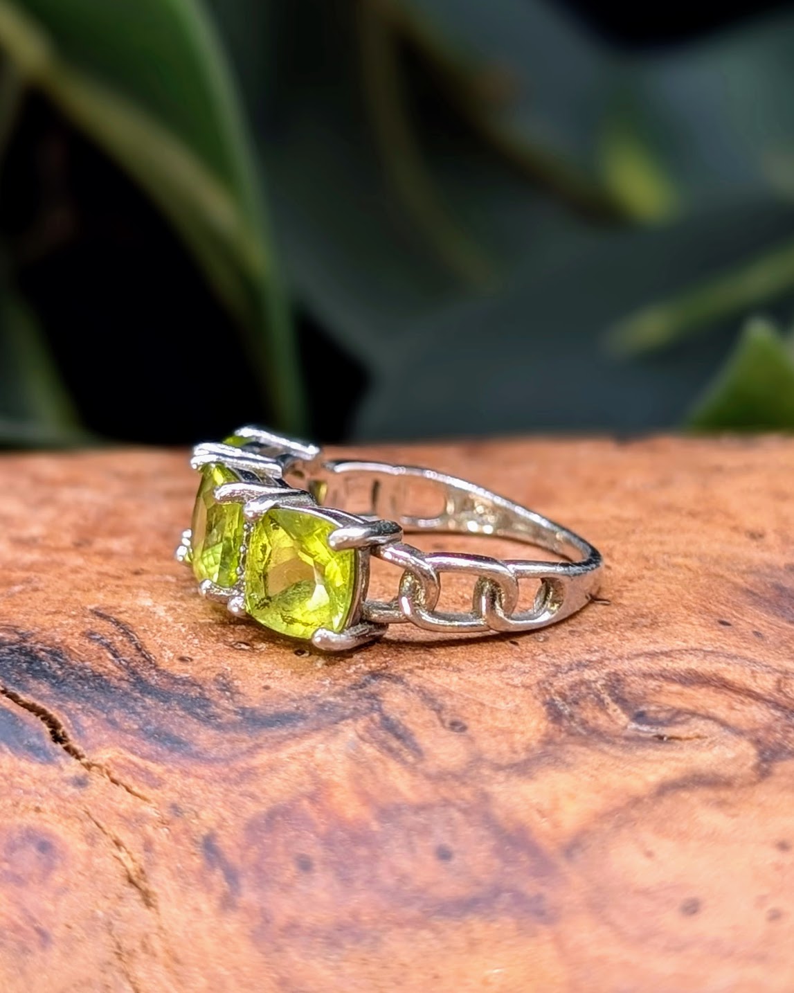 Peridot & Diamond Ring