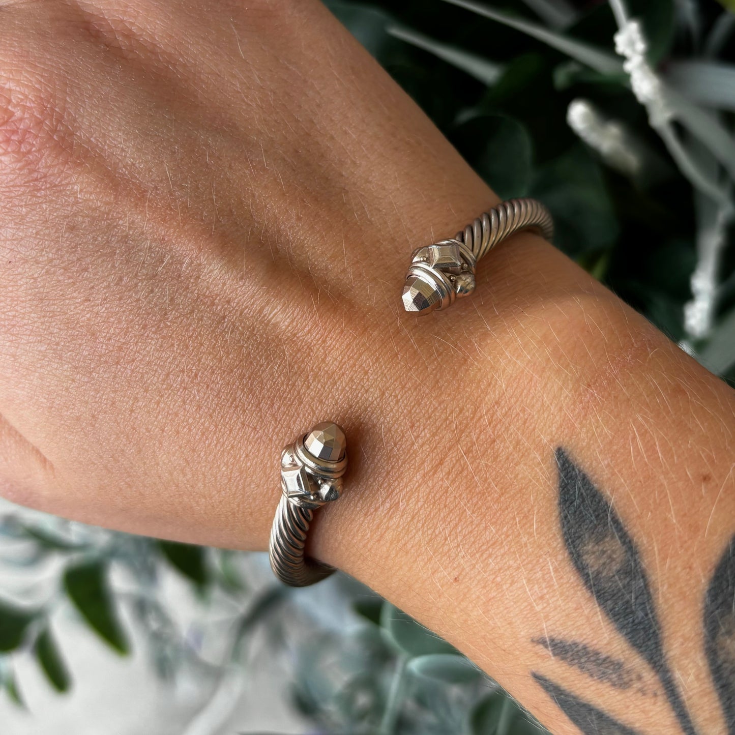 David Yurman Champagne Aluminum Renaissance Cable Bracelet