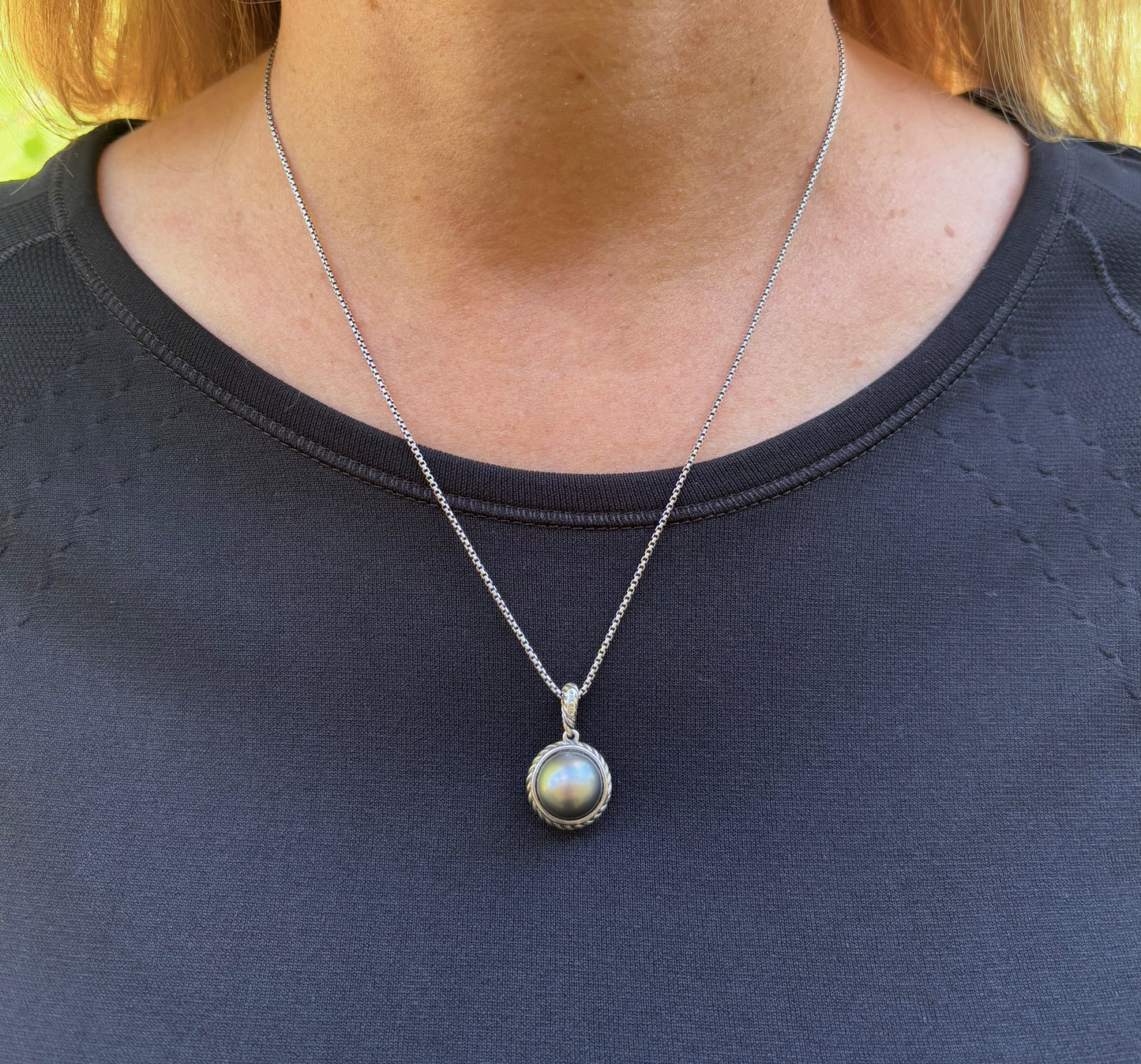 David Yurman Pearl Pendant Sterling Silver Necklace