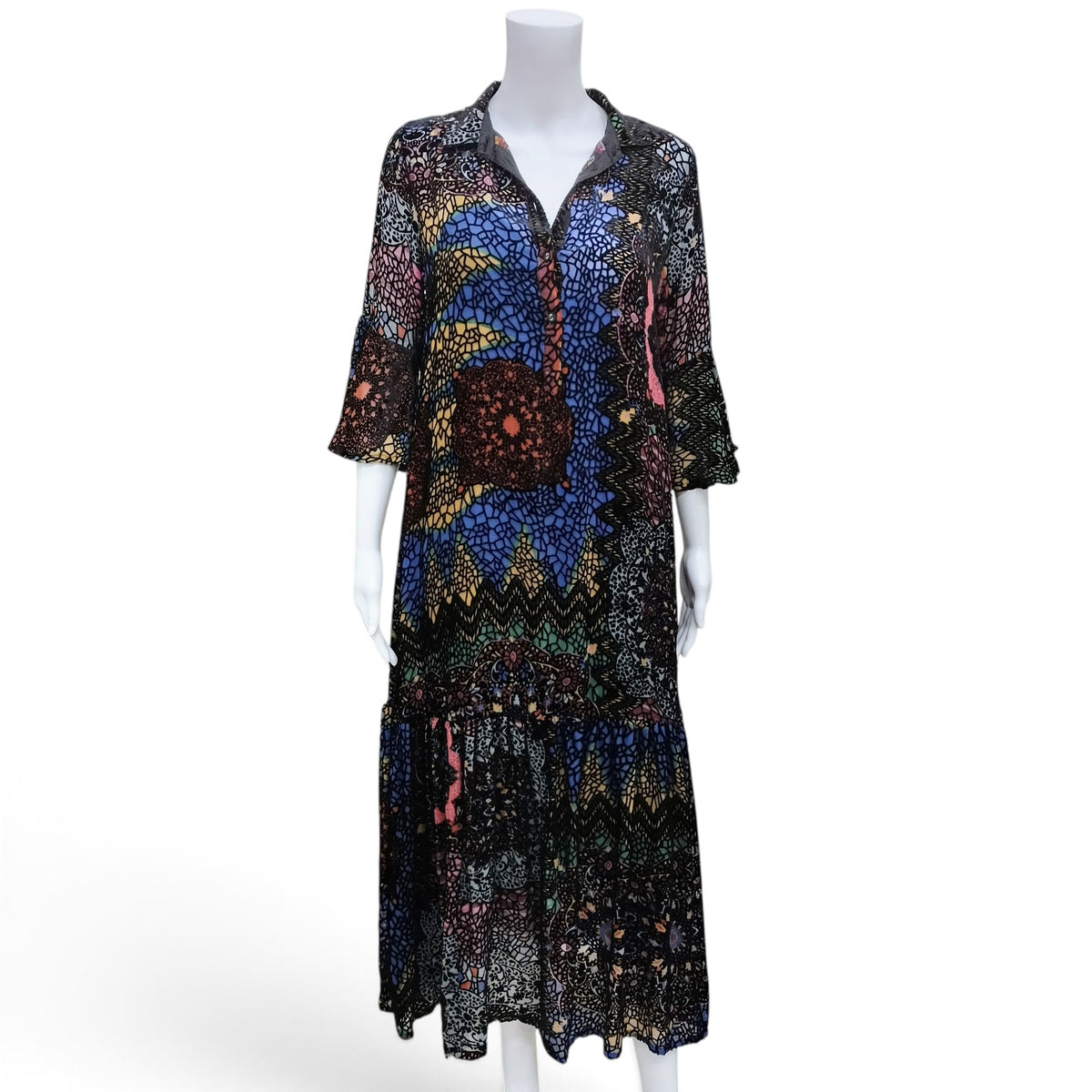 Johnny Was Long Multicolor Dress