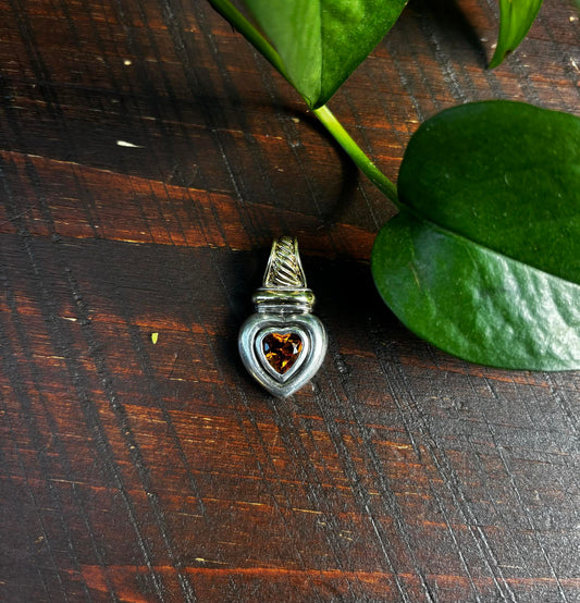 David Yurman Citrine Heart Pendant