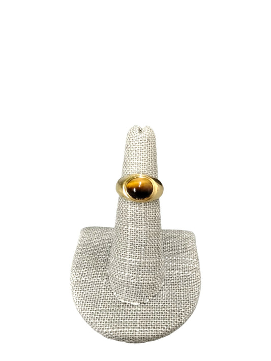 18K Yellow Gold Ring - Tigers Eye