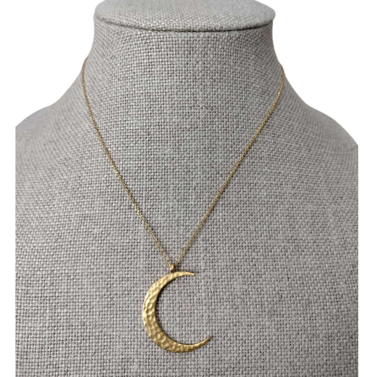 Satya jewelry featuring the intention of inspiration Moon necklace in 18k yellow gold over brass