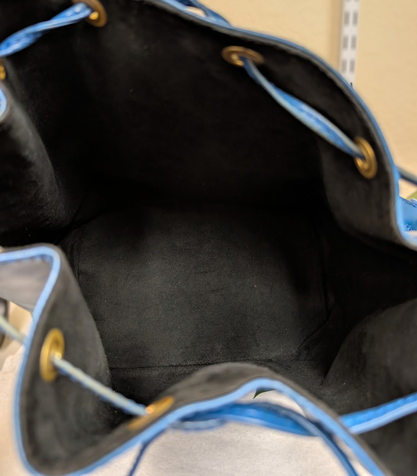 Louis Vuitton Epi Bucket Purse (Toledo Blue)