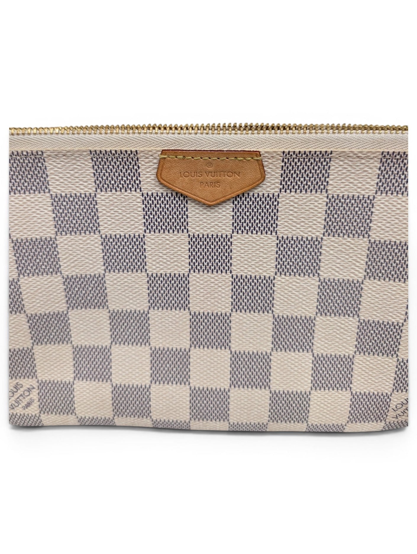 Louis Vuitton Damier Azur Double Pouchette Zip Crossbody Purse
