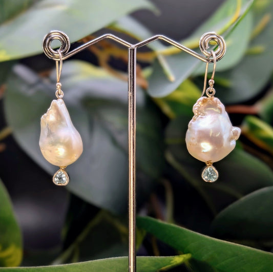 Freshwater Baroque & Topaz Earrings