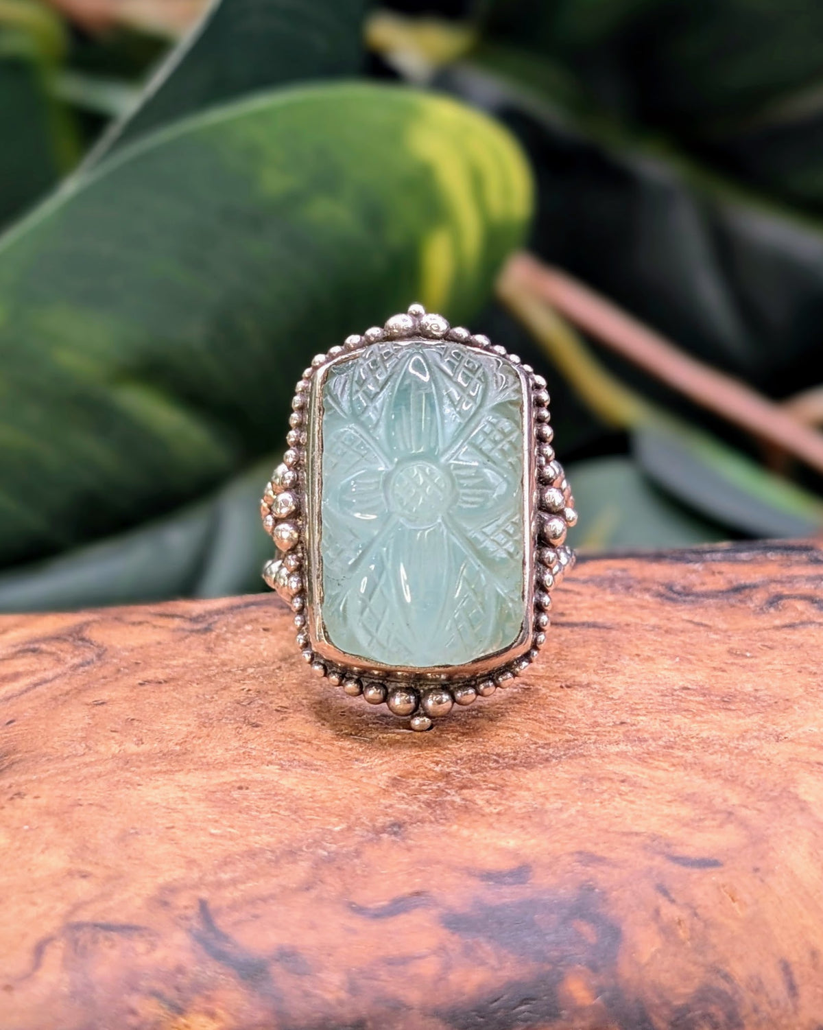 Carved Glass Ring
