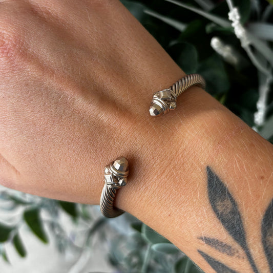 David Yurman Champagne Aluminum Renaissance Cable Bracelet