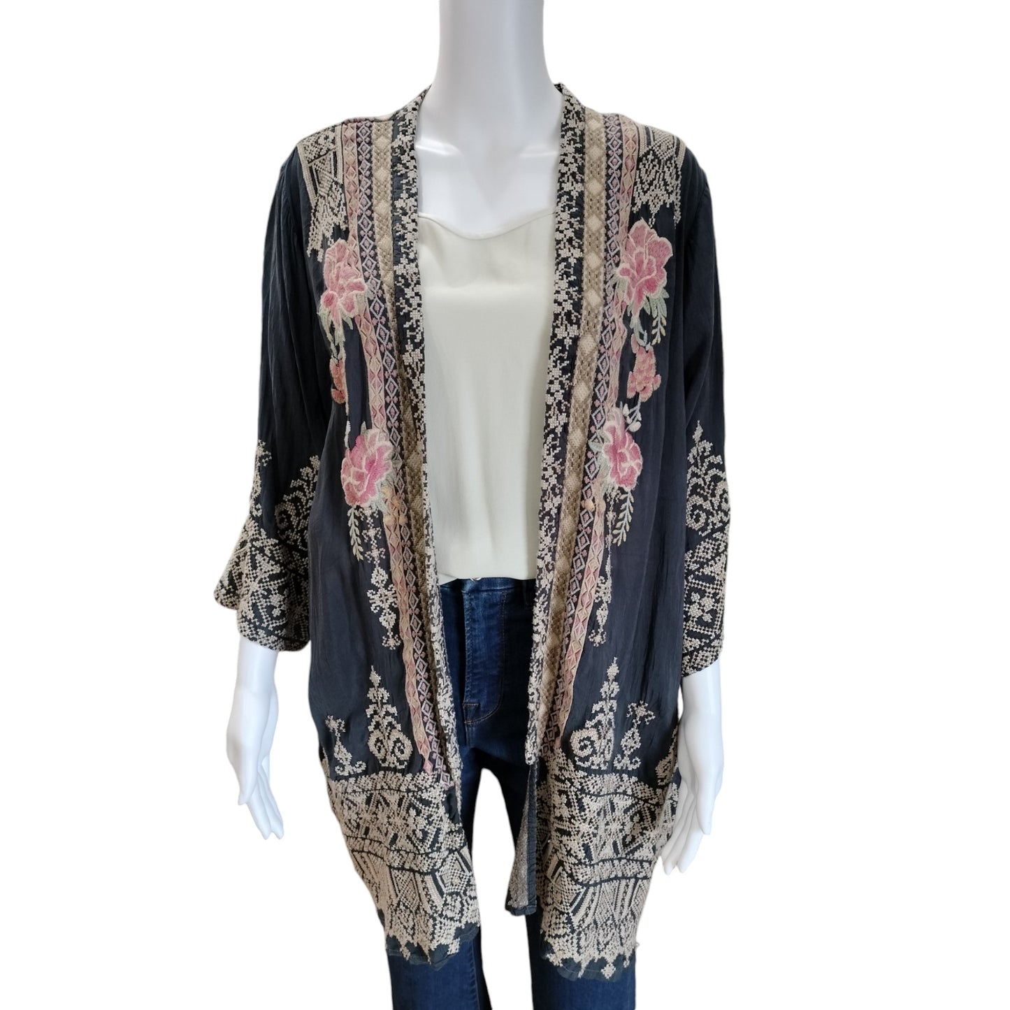 Johnny Was embroidered layering piece Size S