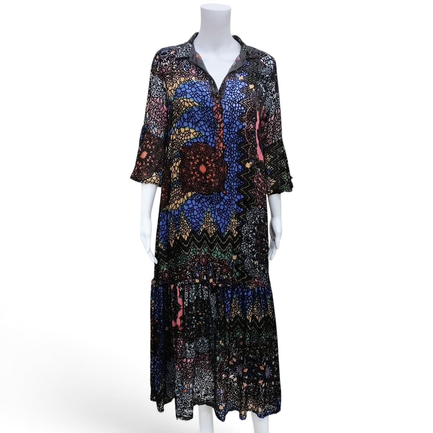 Johnny Was Long Multicolor Dress