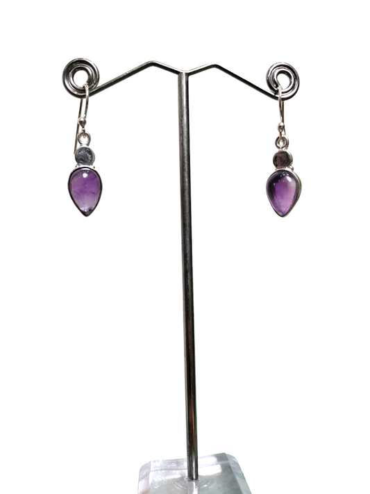 Amethyst in sterling silver (925) earrings