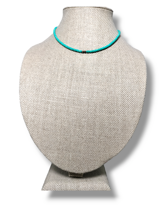 Royston Turquoise Necklace with Sterling Silver Hardware