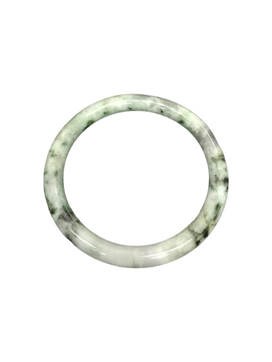 TRACE "Theresa" Jade bangle (green & white)