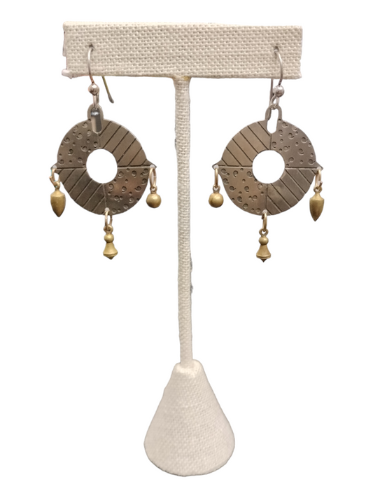 Earrings by: Thomas Mann-featuring sterling silver& brass accents