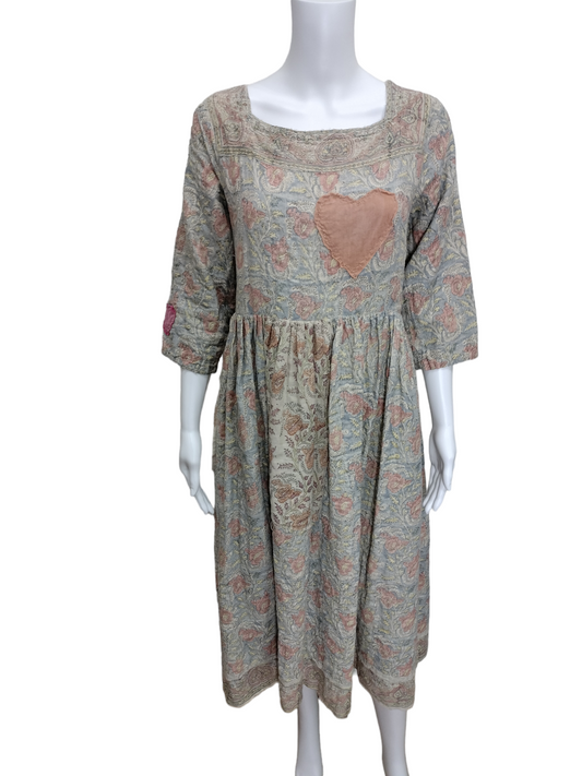 Magnolia Pearl Floral Dress with Heart Patches