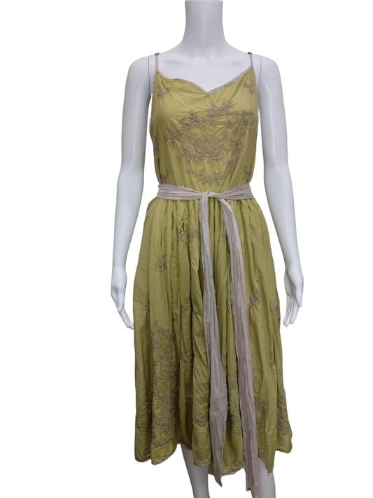 Magnolia Pearl Oeuvre Slip dress in Chartreuse