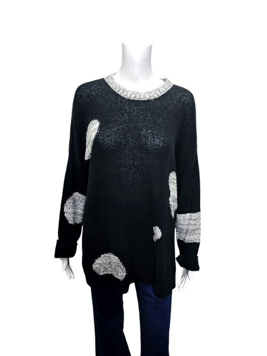 Planet Black Print Sweater One Size Fits Most